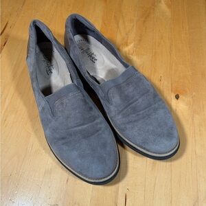 Clarks Gray Suede Loafers